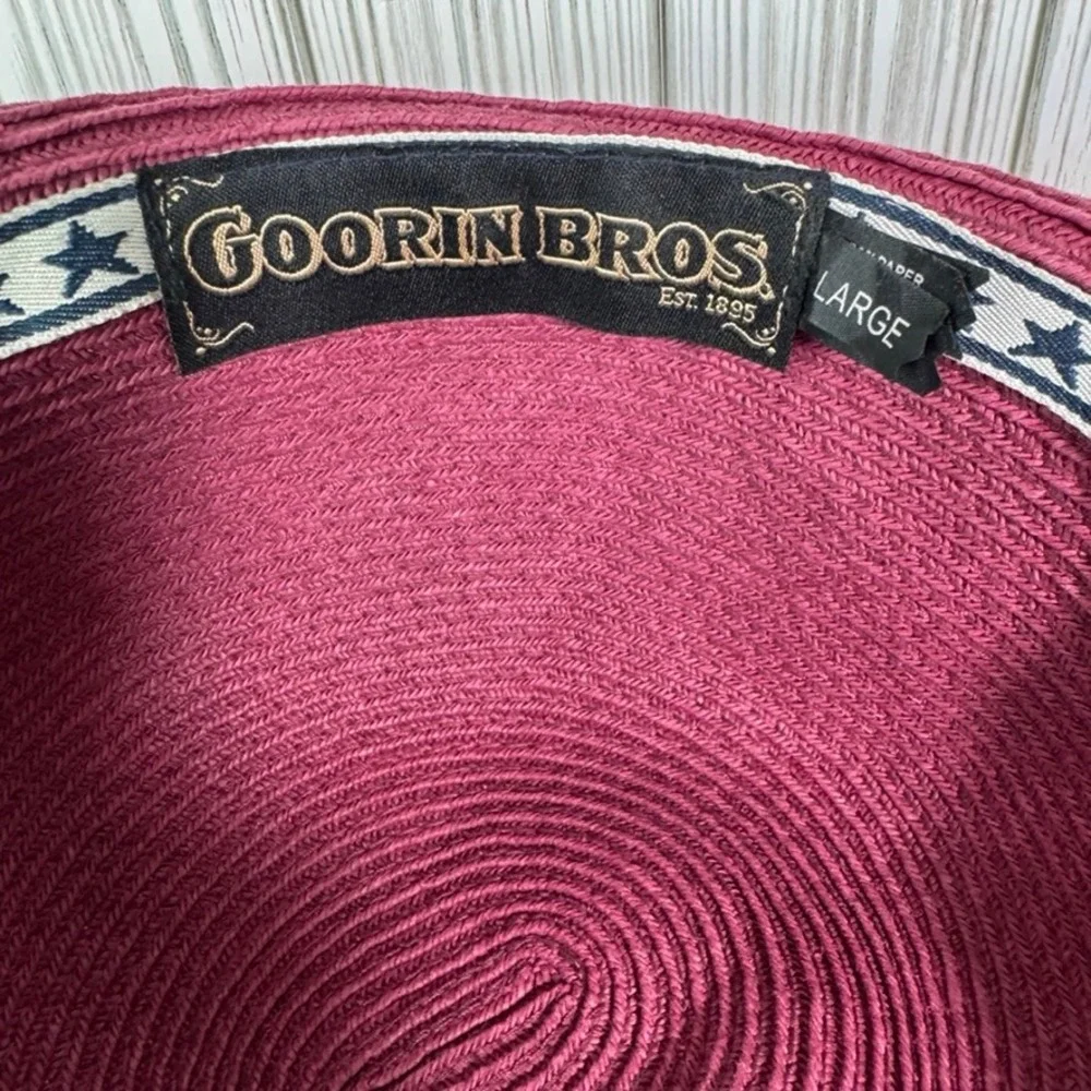 Goorin Bros Womens Large Floppy Sun Hat Braided Straw Wide Brim Beach Hat‎